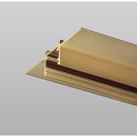 TR5702-SB Магнитный шинопровод 2м для монтажа в ГКЛ 12.5мм цвет сатинированная латунь Denkirs Shine Hide 48V