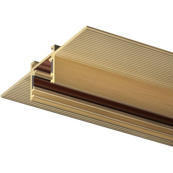 TR5702-SB Магнитный шинопровод 2м для монтажа в ГКЛ 12.5мм цвет сатинированная латунь Denkirs Shine Hide 48V