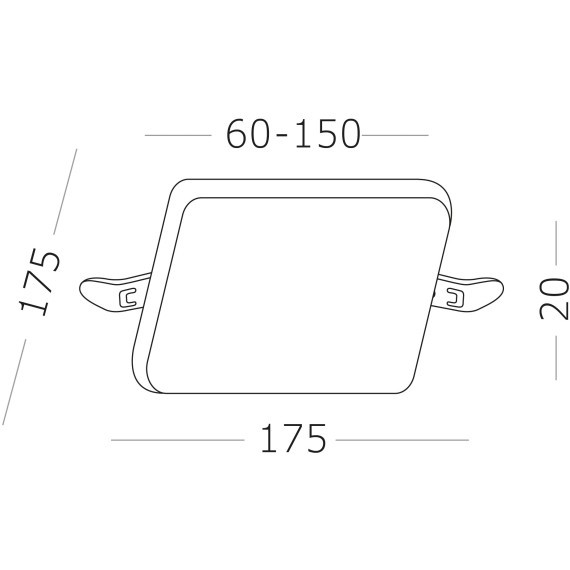 ST700.048.22 Св-к встр. Белый LED 1*22W 4000K 1 890Lm Ra80 120° IP20 L175xW175xH20 85-265V Встраиваемые светильники