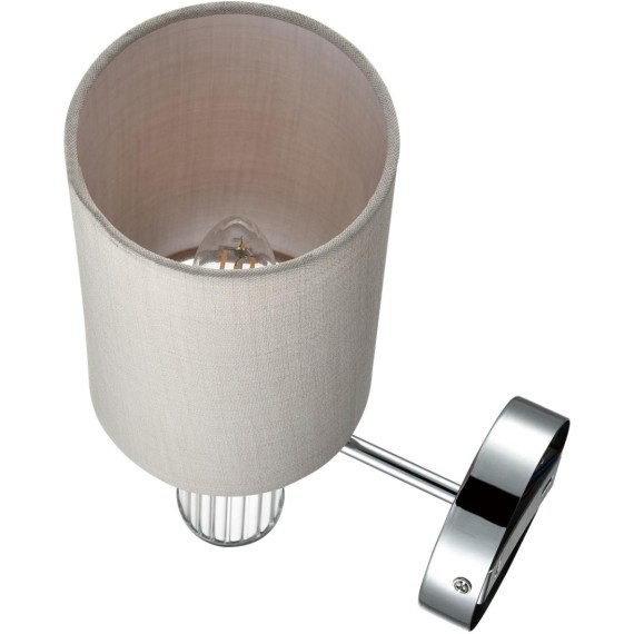 6585/1W MODERNI LN24 хром/бежевый, металл/текстиль, стекло Бра E14 1*40W 220V ARNIKA