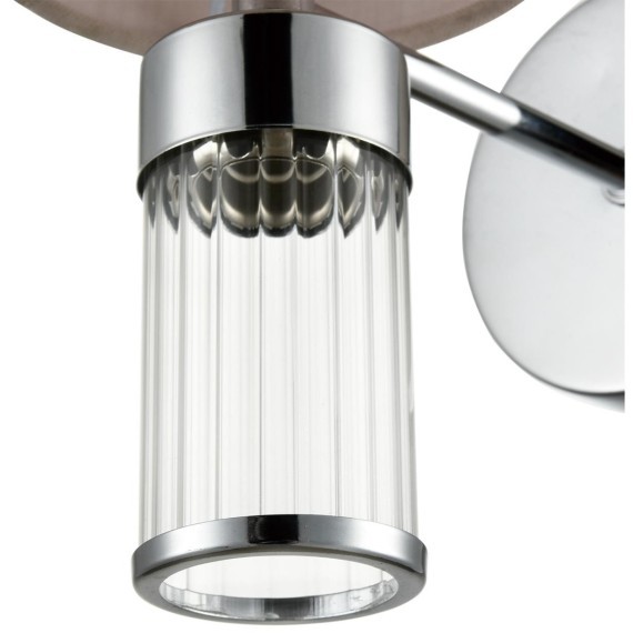 6585/1W MODERNI LN24 хром/бежевый, металл/текстиль, стекло Бра E14 1*40W 220V ARNIKA