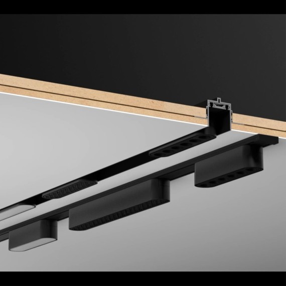 Магнитный 1м плоский шинопровод в ГКЛ 12мм Novotech Smal 135197