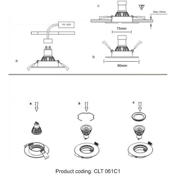 Светильник встраиваемый Crystal Lux CLT 061C1 CH
