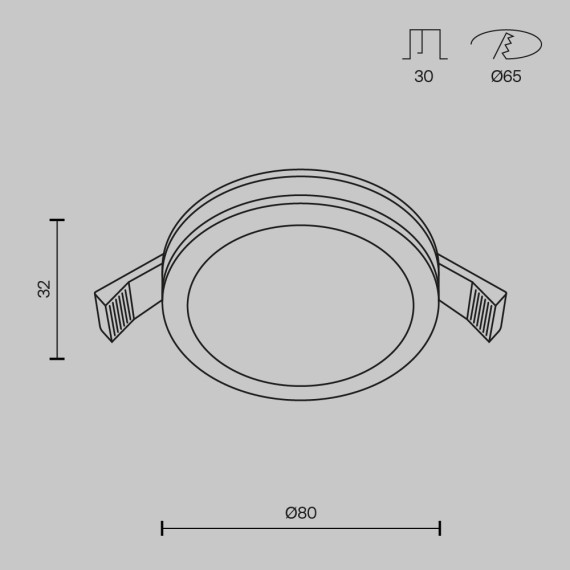 Встраиваемый светильник Maytoni DL303-L7B4K Phanton светодиодный LED 7W
