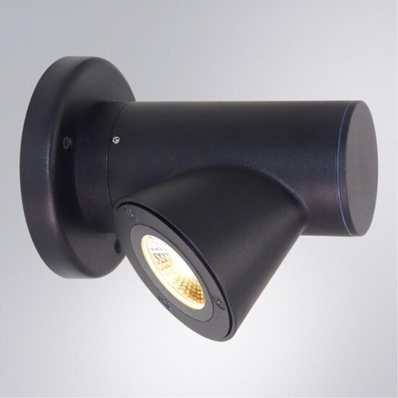 Фасадный уличный светильник с защитой IP54 на стену дома, с лампой GU10 Arte Lamp BROOKLYN A2063AL-1BK