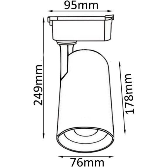 Однофазный двужильный светодиодный трековый светильник Crystallux CLT 0.31 006 30W WH 4000К 2850Лм CRI80+ 24° 30Вт
