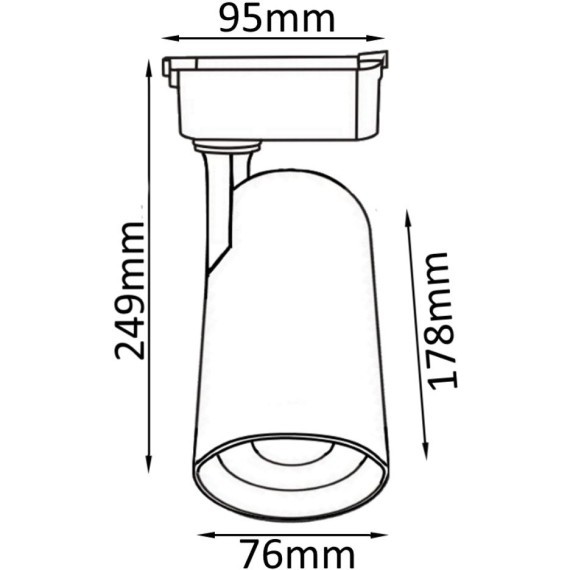 Однофазный двужильный светодиодный трековый светильник Crystallux CLT 0.31 006 30W WH 4000К 2850Лм CRI80+ 24° 30Вт