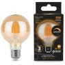 105802006-D Лампа Gauss Filament G95 6W 620lm 2400К Е27 golden диммируемая LED 1/20