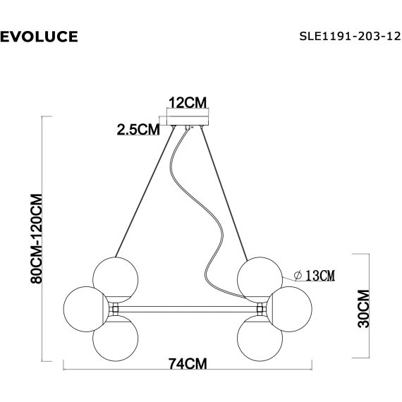 SLE1191-203-12 Светильник подвесной Золотистый/Белый E27 12*60W FRATTA