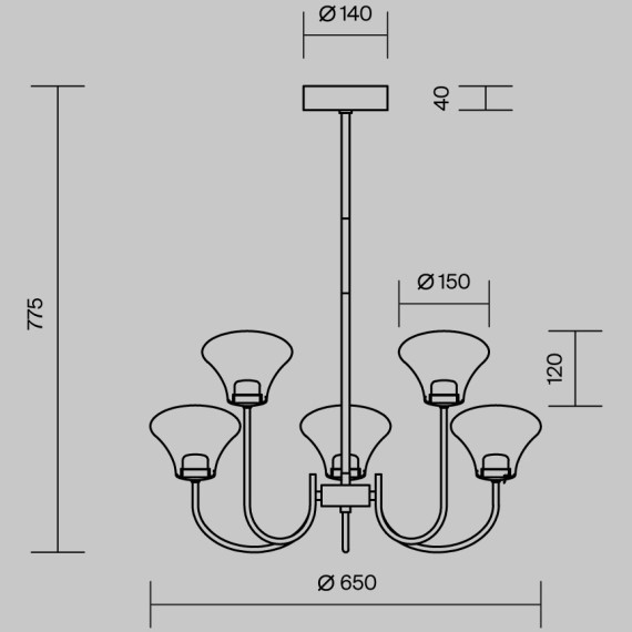 Подвесная люстра Maytoni MOD402PL-L20BS3K