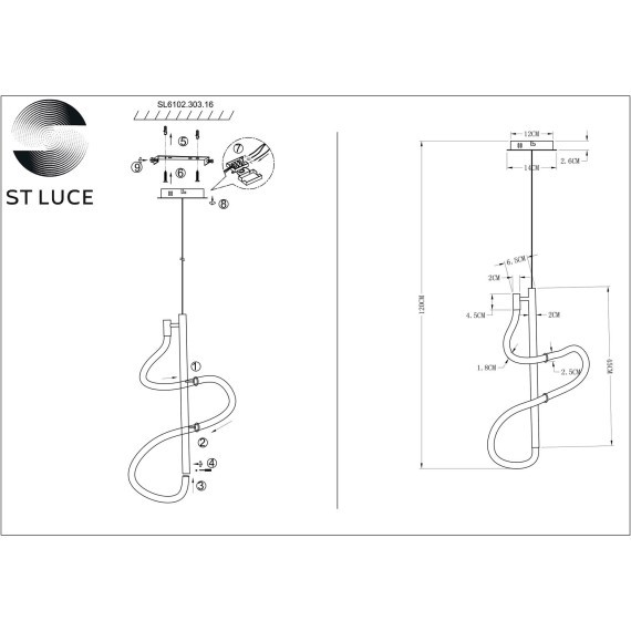 SL6102.303.16 Светильник подвесной ST-Luce Латунь/Белый LED 1*16W 4000K SAGRATO