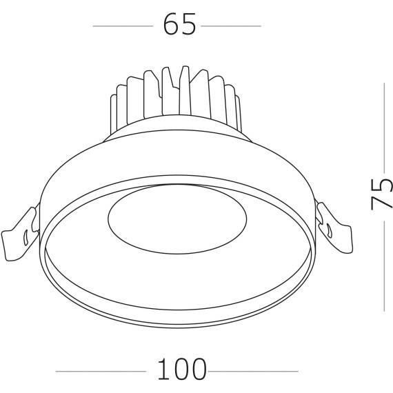 ST751.548.10 Св-к встр. Белый LED 1*10W 4000K 750Lm Ra90 38° IP20 D100xH75 170-240V Встраиваемые светильники