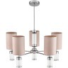 6585/5 MODERNI LN24 хром/бежевый, металл/текстиль, стекло Люстра подвесная E14 5*40W 220V ARNIKA
