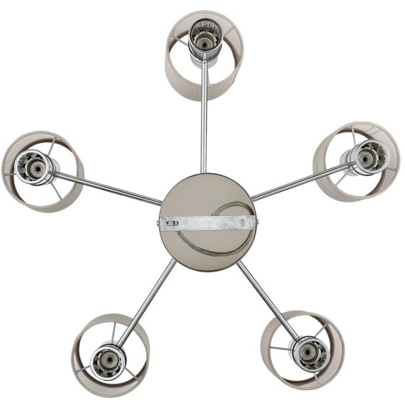 6585/5 MODERNI LN24 хром/бежевый, металл/текстиль, стекло Люстра подвесная E14 5*40W 220V ARNIKA