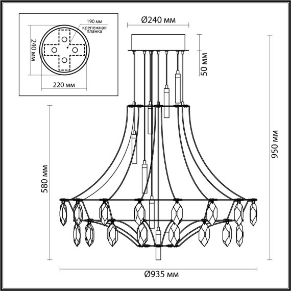 Потолочный светильник LED 51W 4000K Odeon Light FLAMENCO 7000/51CL