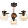 SLE108102-03 Светильник потолочный Черный, Темное дерево/Прозрачный, Янтарный E27 3*60W RASCO