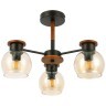 SLE108102-03 Светильник потолочный Черный, Темное дерево/Прозрачный, Янтарный E27 3*60W RASCO