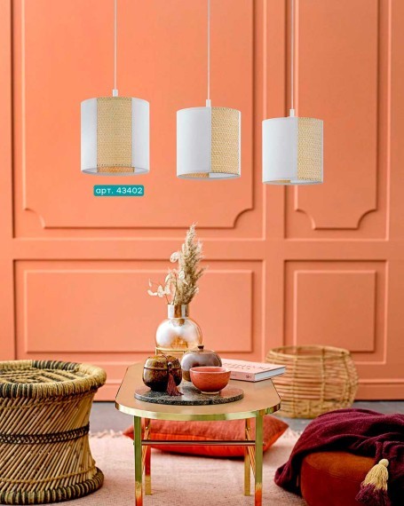 43402 EGLO ARNHEM Подвесной светильник с тремя лампами E27, 120Вт, бумажные плафоны водоросли, сталь, белый, коричневый