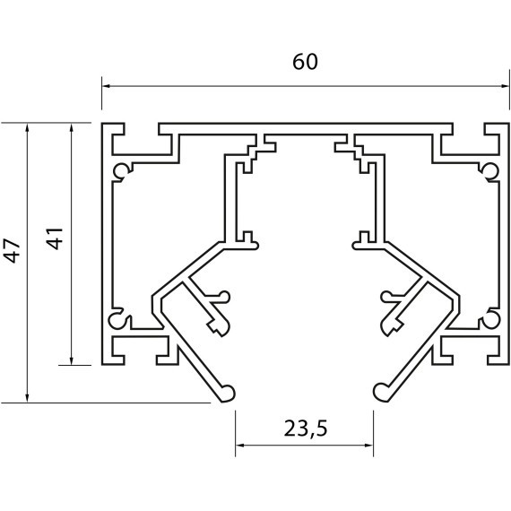 ST047.429.02 Шинопровод 48 под натяжной потолок  ST-Luce Черный Длина 2 000мм (Заглушки 2+2 в ком) SKYLINE 48
