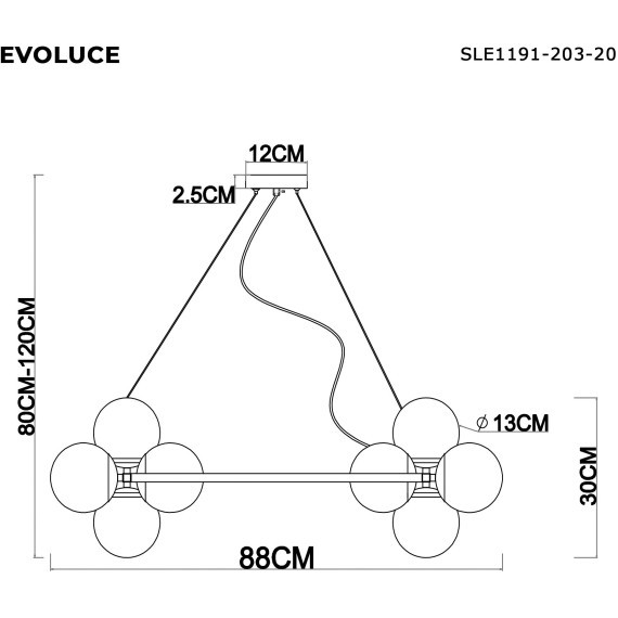 SLE1191-203-20 Светильник подвесной Золотистый/Белый E27 20*60W FRATTA