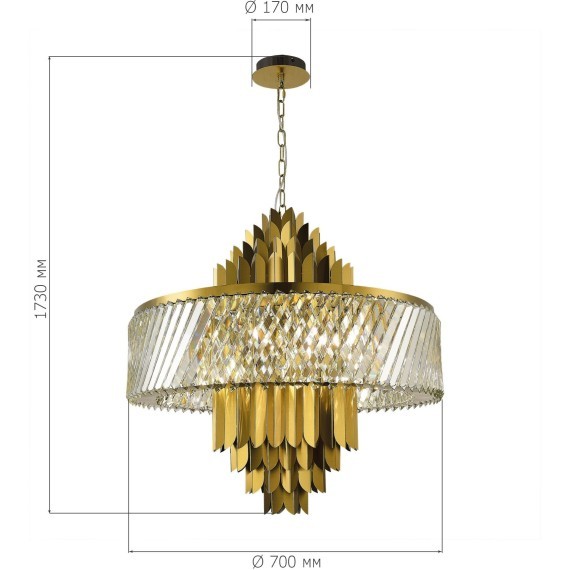 SL1635.303.13 Люстра подвесная ST-Luce Латунь/Прозрачный E14 13*40W NARI