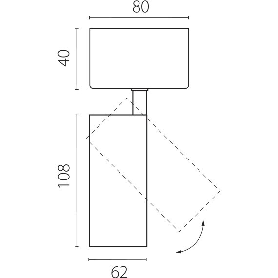 Черный накладной поворотный светодиодный спот 15Вт 24° CRI90 1880Лм 3000К Alta Base Lightstar A5137SO