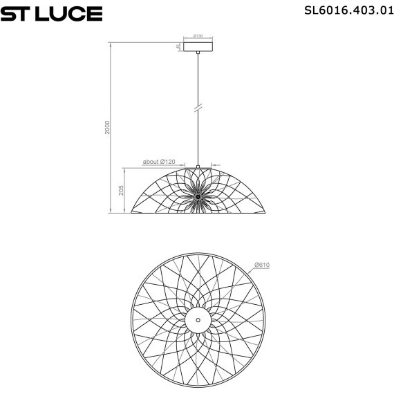 SL6016.403.01 Светильник подвесной ST-Luce Черный/Черный LED 1*20W 3000K BOUND