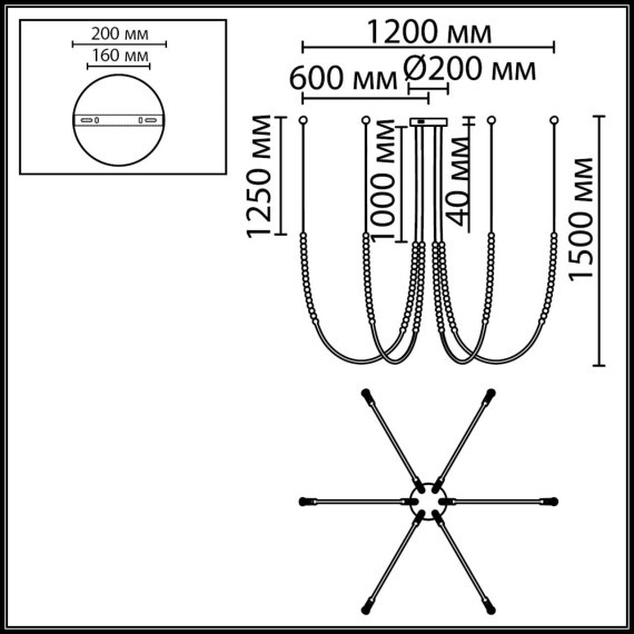 Подвесной светильник IP20 LED 70W 4300Лм 3500K 300° 220V MONELLA 7149/70L