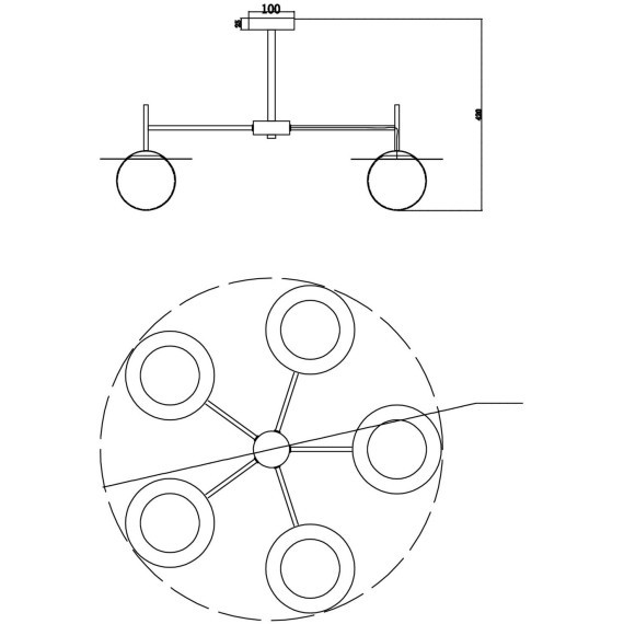 Люстра на штанге Freya FR5202PL-05BS Camelia под лампы 5xE27 60W