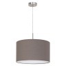 31574 PASTERI Люстра потолочная с 1 лампой E27, 60Вт, скандинавский стиль, ткань коричневый, никель