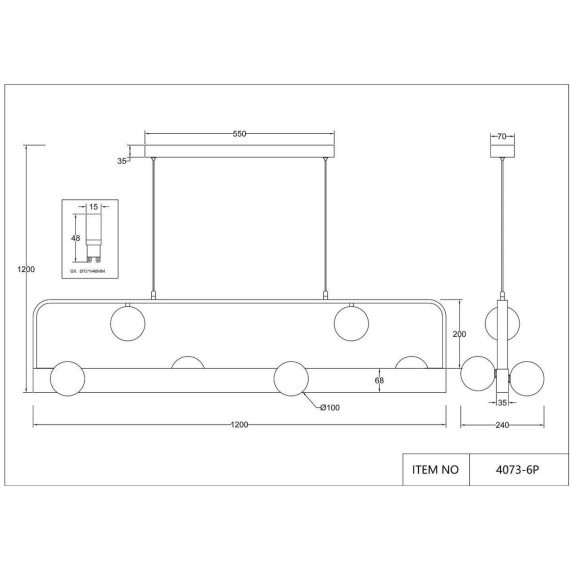 Подвесной светильник Fitirum 4073-6P