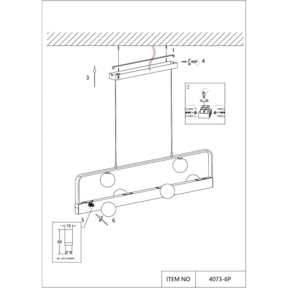 Подвесной светильник Fitirum 4073-6P