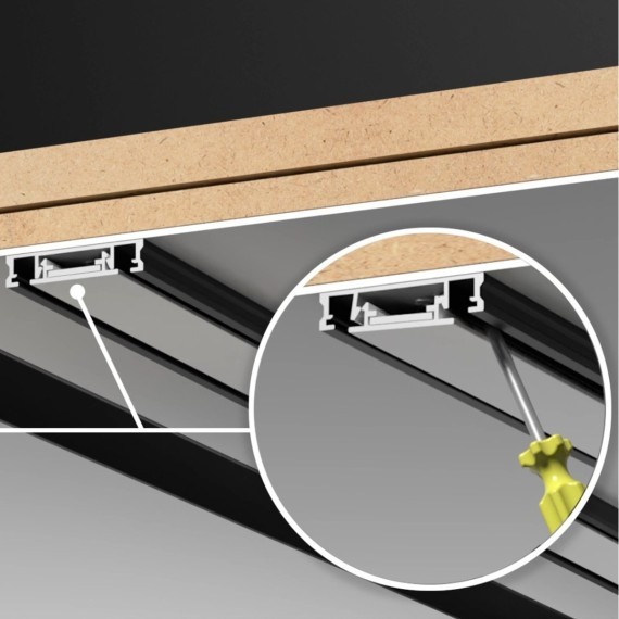Плоский 2м накладной магнитный шинопровод толщиной 5.5мм Novotech Smal 135195