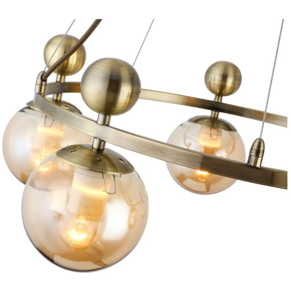 SLE106303-05 Светильник подвесной Бронзовый/Прозрачный, Янтарный E27 5*60W PECHIO