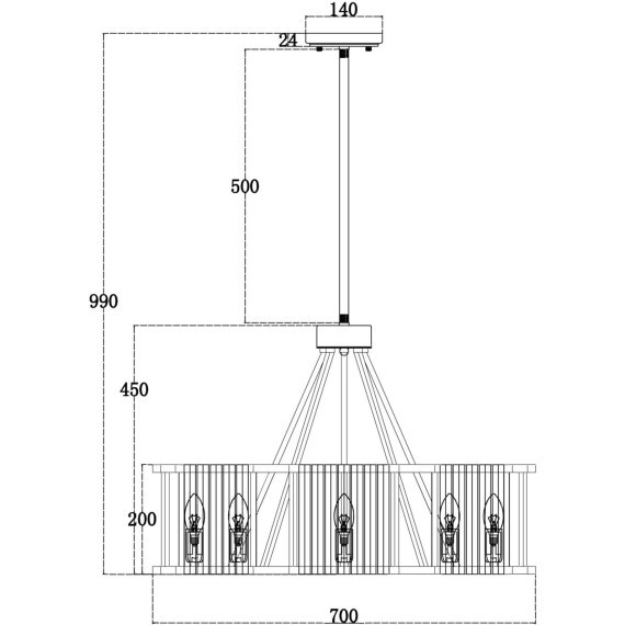 Люстра на штанге Maytoni MOD087PL-08G Solar под лампы 8xE14 40W