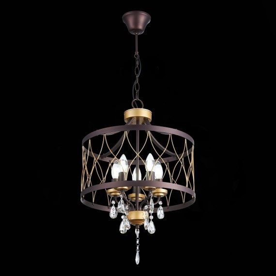 SL789.423.05 Люстра подвесная ST-Luce Темный кофе, Золото/Темный кофе, Золото, Прозрачный E14 5*60W GRASSО