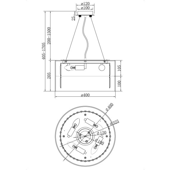 Люстра подвесная Maytoni MOD313PL-04CH Wonderland под лампы 4xE14 60W