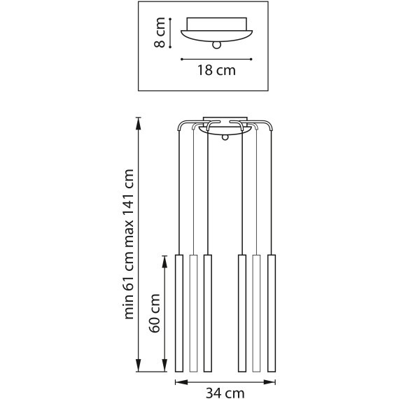 Люстра подвесная Tubo Lightstar L8T747343