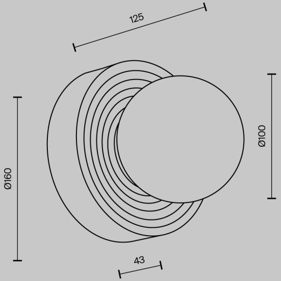 Настенный светильник (бра) Maytoni MOD403WL-01GR1