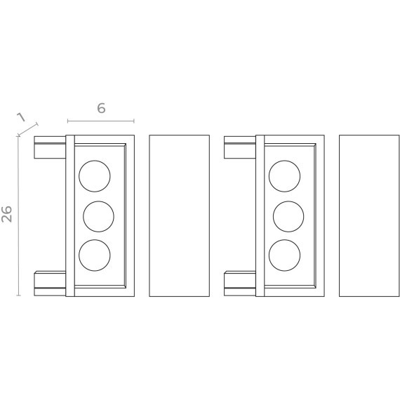 ST067.509.19 Торцевая заглушка (2 шт) для плоского 6мм накладного шинопровода ST Luce Skyflat
