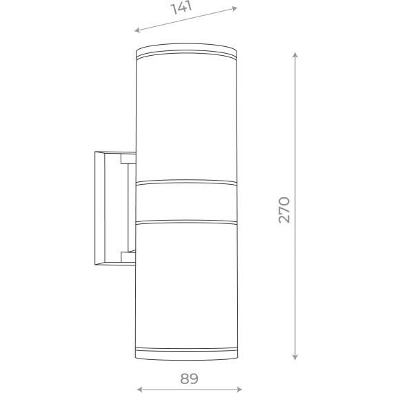 SL561.401.02 Светильник уличный настенный ST-Luce Черный/Черный LED 2*5W 4000K TUBO