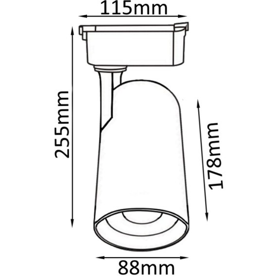 Однофазный двужильный светодиодный трековый светильник Crystallux CLT 0.31 006 40W BL 4000К 3800Лм CRI80+ 24° 40Вт