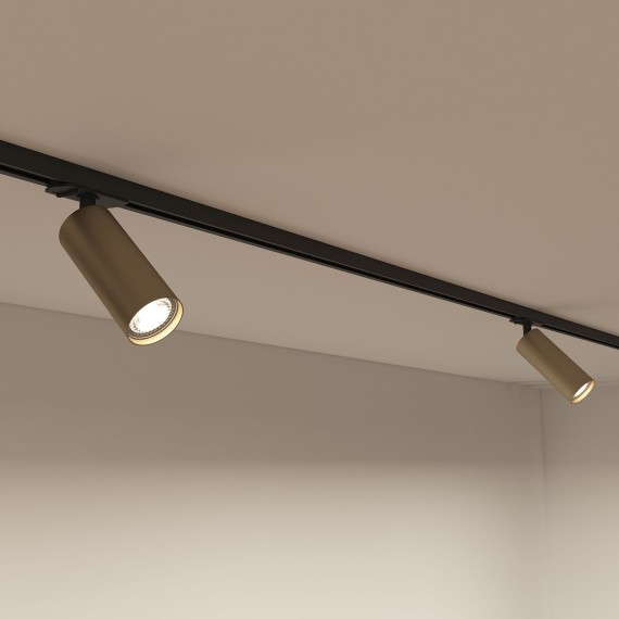 Однофазный двужильный трековый светильник Denkirs DK6202-BG Tube под сменную лампу GU10