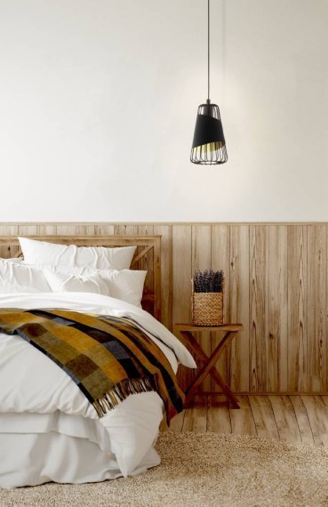 49447 EGLO AUSTELL Подвесной светильник с 1 лампой E27, 60Вт, винтаж, ткань/сталь, черный/золотой