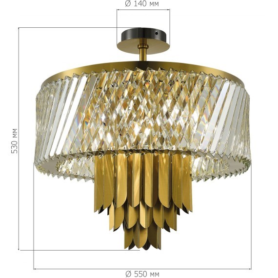 SL1635.302.09 Люстра потолочная ST-Luce Латунь/Прозрачный E14 9*40W NARI