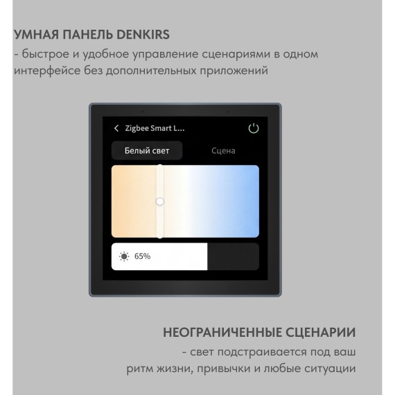 DK7405-BK Сенсорная беспроводная панель управления умным домом (SMART светильниками) поддержка Wi-Fi / Zigbee 3.0 / Bluetooth, Tuya / Smart Life / Алиса), алюминий + закалённое стекло