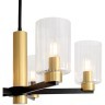 Люстра потолочная, прозрачные стеклянные плафоны, черно-латунное основание E14 5шт Freya Ombre FR2051CL-05BBS