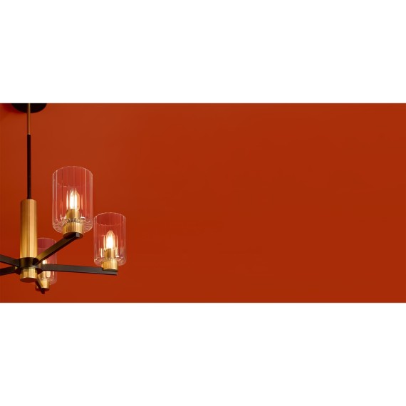 Люстра потолочная, прозрачные стеклянные плафоны, черно-латунное основание E14 5шт Freya Ombre FR2051CL-05BBS