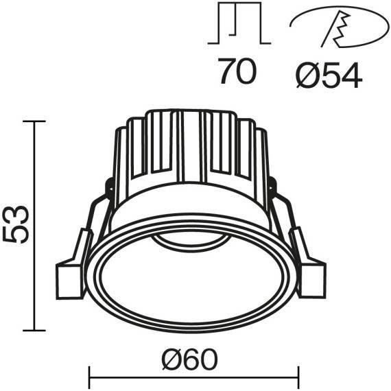 Встраиваемый светильник Technical DL058-7W3K-W
