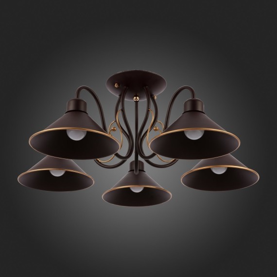 SLE120402-05 Светильник потолочный Темно-коричневый/Черный E27 5*60W CIOLLA